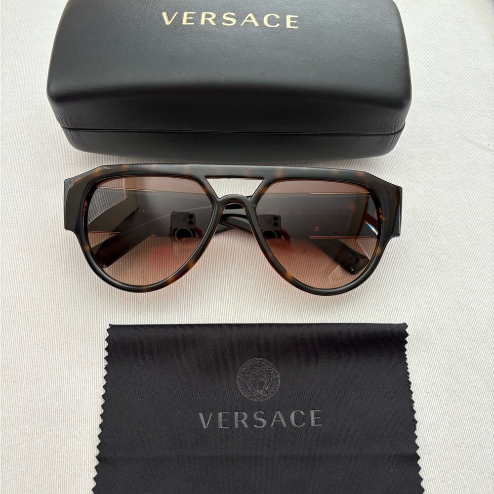 Versace Tortoise Shell Sunglasses with Case